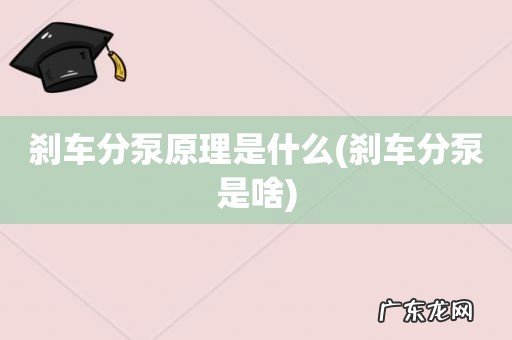 刹车分泵是啥 刹车分泵原理是什么