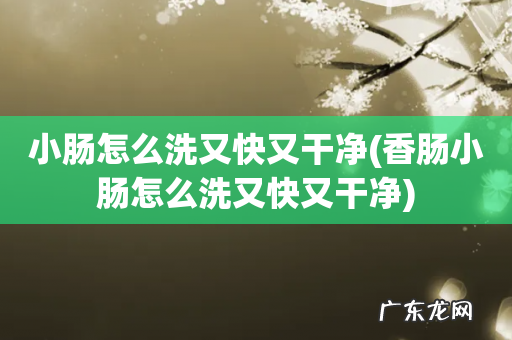 香肠小肠怎么洗又快又干净 小肠怎么洗又快又干净