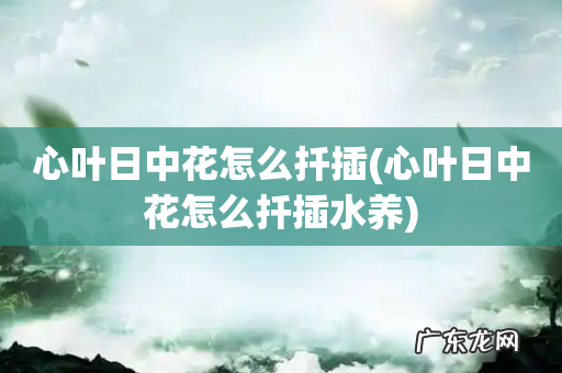 心叶日中花怎么扦插水养 心叶日中花怎么扦插