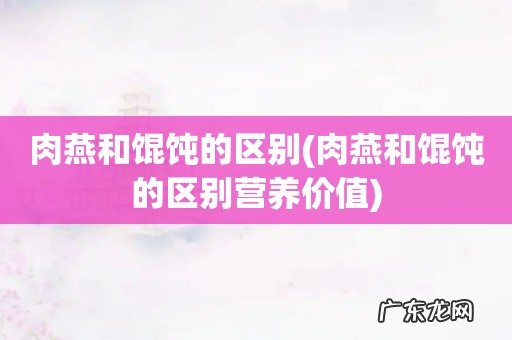 肉燕和馄饨的区别营养价值 肉燕和馄饨的区别