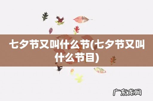 七夕节又叫什么节目 七夕节又叫什么节