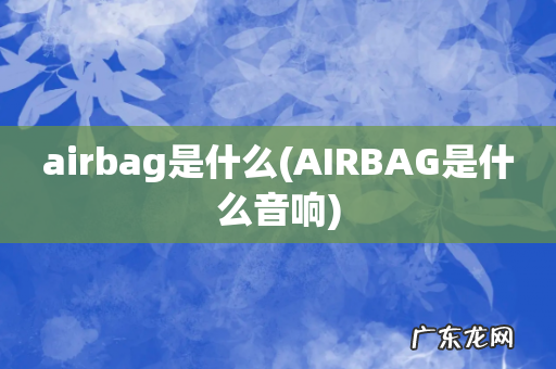 AIRBAG是什么音响 airbag是什么