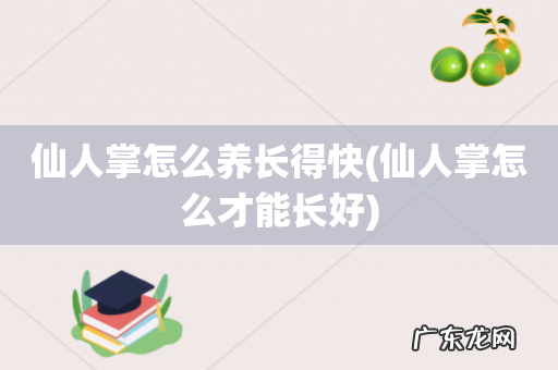 仙人掌怎么才能长好 仙人掌怎么养长得快