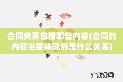 合同的内容主要体现的是什么关系 合同关系包括哪些内容