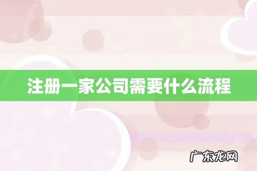注册一家公司需要什么流程