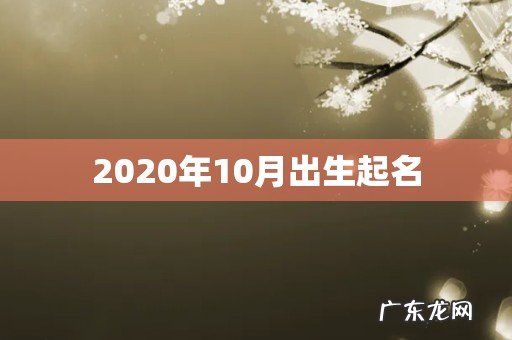 2020年10月出生起名