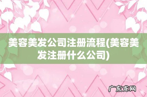 美容美发注册什么公司 美容美发公司注册流程