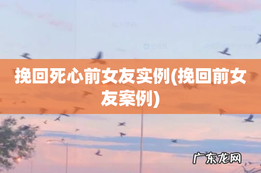 挽回前女友案例 挽回死心前女友实例