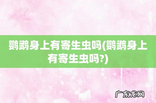 鹦鹉身上有寄生虫吗? 鹦鹉身上有寄生虫吗