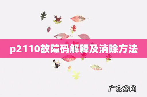 p2110故障码解释及消除方法