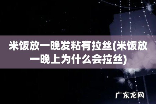 米饭放一晚上为什么会拉丝 米饭放一晚发粘有拉丝