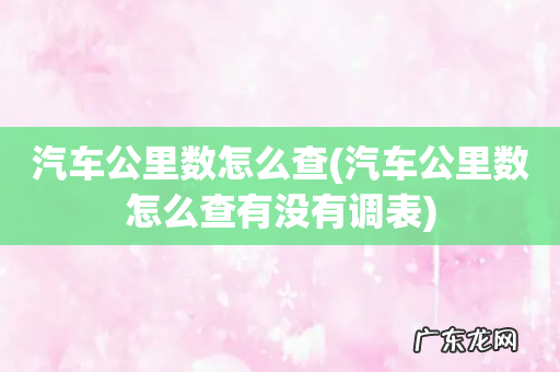 汽车公里数怎么查有没有调表 汽车公里数怎么查
