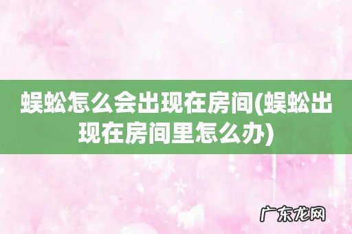 蜈蚣出现在房间里怎么办 蜈蚣怎么会出现在房间