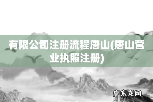 唐山营业执照注册 有限公司注册流程唐山