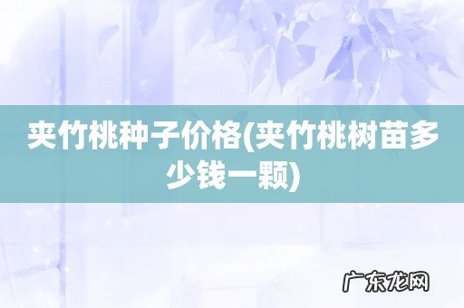 夹竹桃树苗多少钱一颗 夹竹桃种子价格