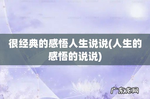 人生的感悟的说说 很经典的感悟人生说说