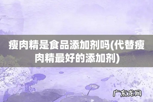 代替瘦肉精最好的添加剂 瘦肉精是食品添加剂吗