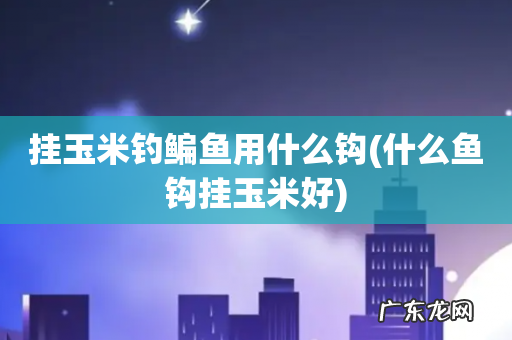 什么鱼钩挂玉米好 挂玉米钓鳊鱼用什么钩