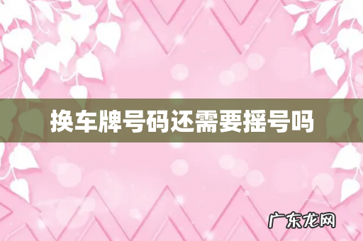 换车牌号码还需要摇号吗
