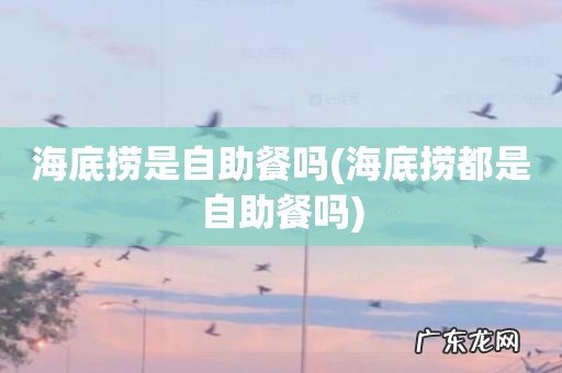 海底捞都是自助餐吗 海底捞是自助餐吗