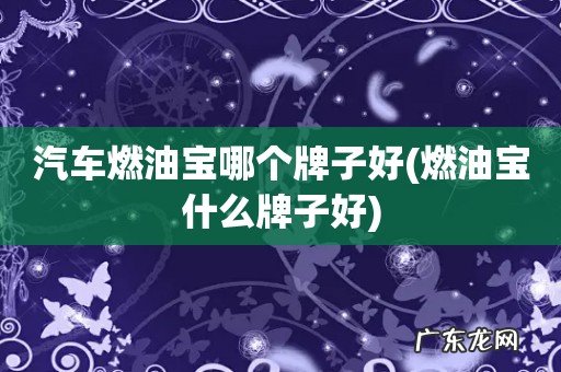 燃油宝什么牌子好 汽车燃油宝哪个牌子好