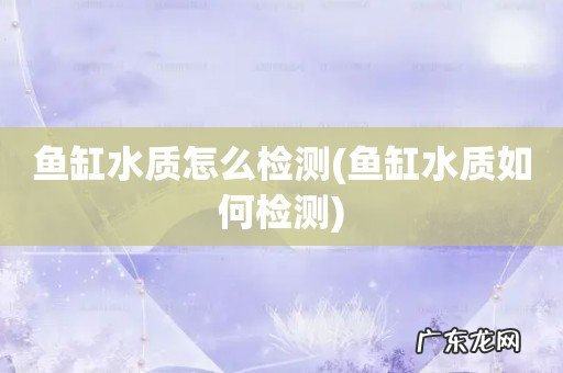 鱼缸水质如何检测 鱼缸水质怎么检测