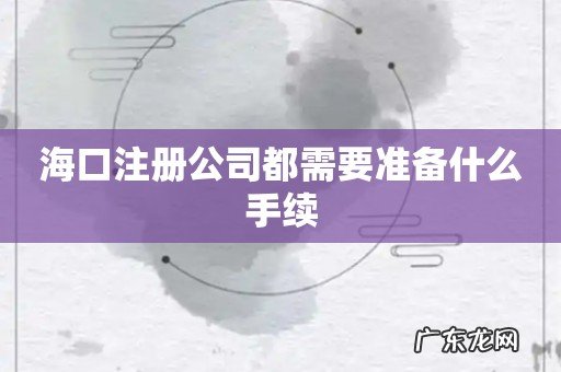 海口注册公司都需要准备什么手续