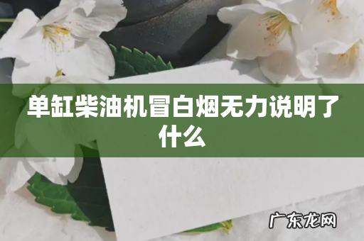 单缸柴油机冒白烟无力说明了什么