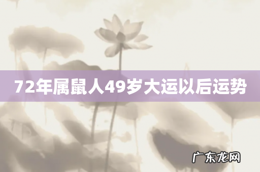 72年属鼠人49岁大运以后运势