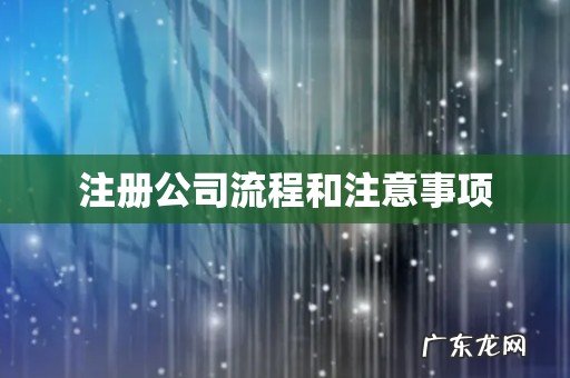注册公司流程和注意事项