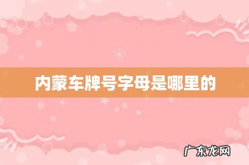 内蒙车牌号字母是哪里的