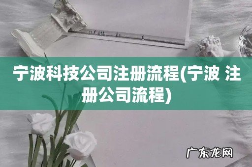 宁波 注册公司流程 宁波科技公司注册流程