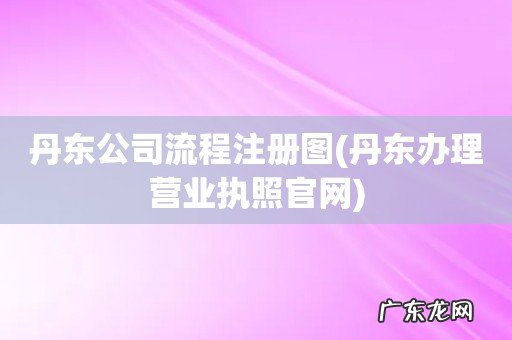 丹东办理营业执照官网 丹东公司流程注册图