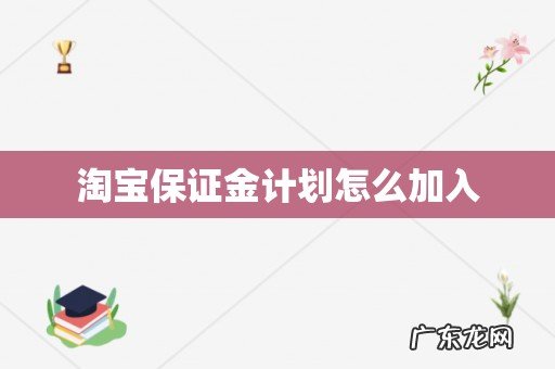 淘宝保证金计划怎么加入