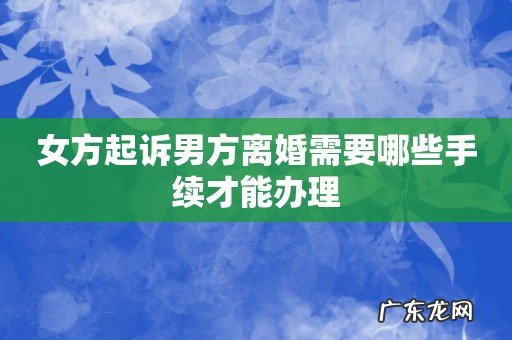 女方起诉男方离婚需要哪些手续才能办理