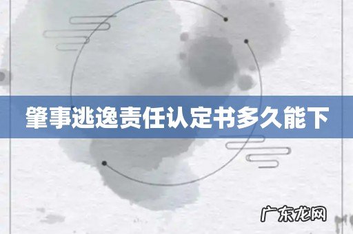 肇事逃逸责任认定书多久能下