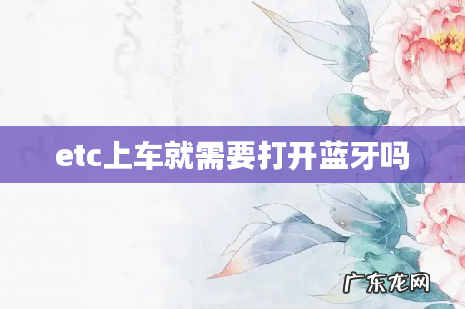 etc上车就需要打开蓝牙吗