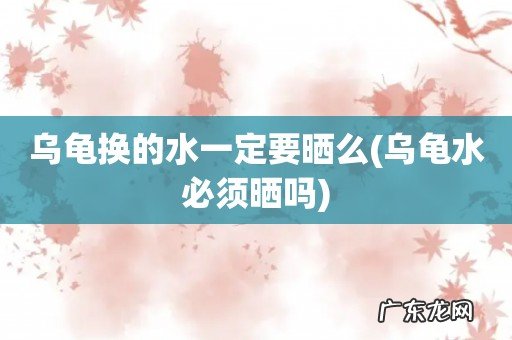 乌龟水必须晒吗 乌龟换的水一定要晒么