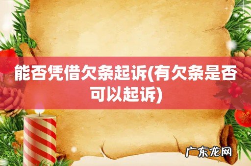 有欠条是否可以起诉 能否凭借欠条起诉