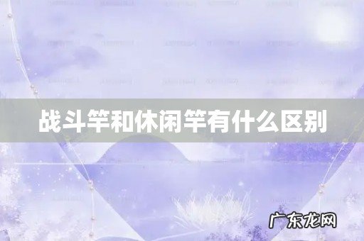 战斗竿和休闲竿有什么区别