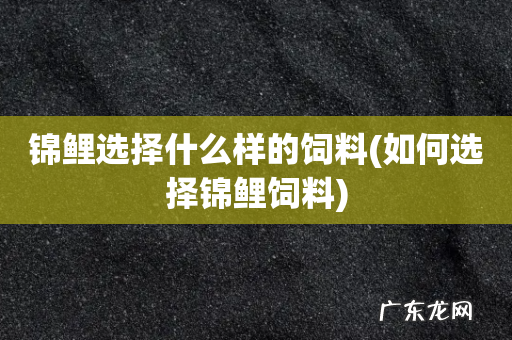 如何选择锦鲤饲料 锦鲤选择什么样的饲料