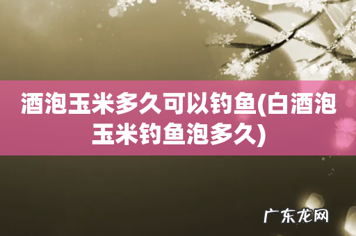 白酒泡玉米钓鱼泡多久 酒泡玉米多久可以钓鱼