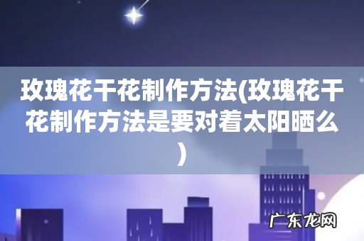 玫瑰花干花制作方法是要对着太阳晒么 玫瑰花干花制作方法