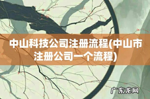 中山市注册公司一个流程 中山科技公司注册流程