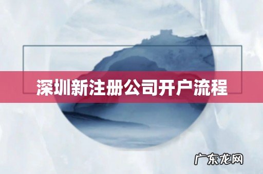 深圳新注册公司开户流程