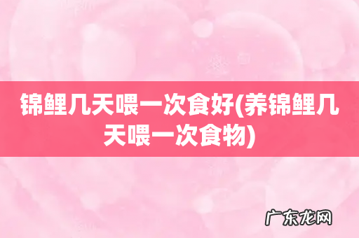 养锦鲤几天喂一次食物 锦鲤几天喂一次食好