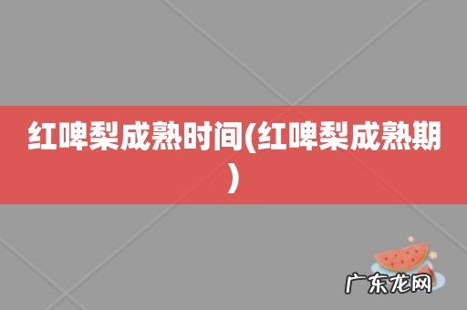 红啤梨成熟期 红啤梨成熟时间