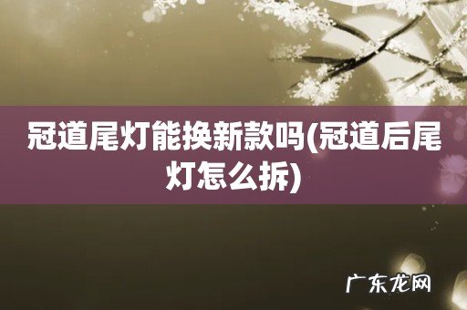 冠道后尾灯怎么拆 冠道尾灯能换新款吗