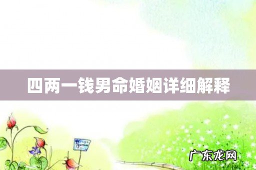 四两一钱男命婚姻详细解释