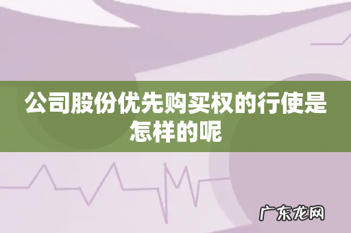 公司股份优先购买权的行使是怎样的呢